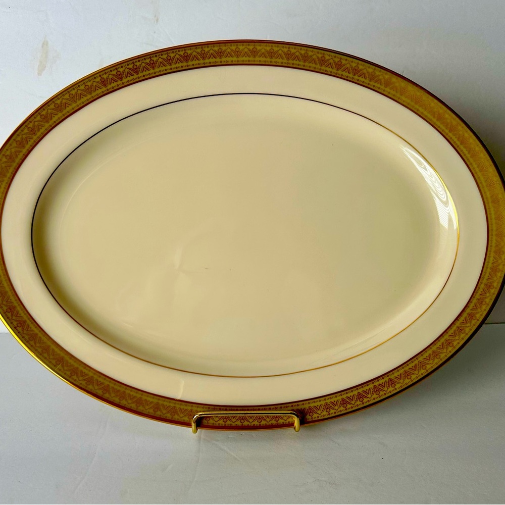 Lenox Greenfield Cream Gold Rimmed Platter Small